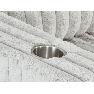 Sofá seccional de cama con cama extraíble y portacabezas, de color gris claro