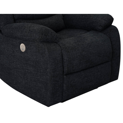 Silla reclinable eléctrica, de tejido negro