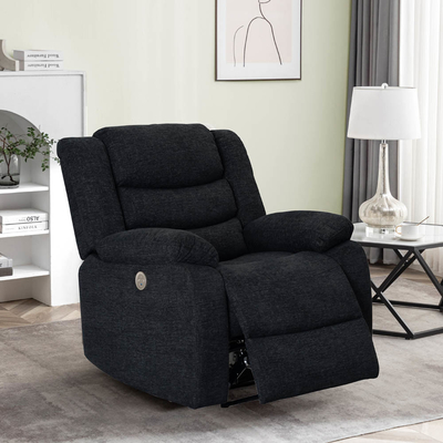 Silla reclinable eléctrica, de tejido negro