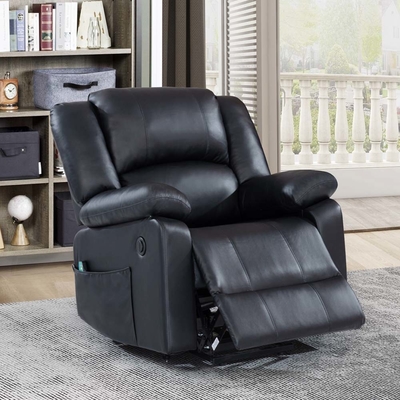 Silla reclinable Power Lift con función de masaje ajustable y sistema de calefacción, Leatherette negro falso
