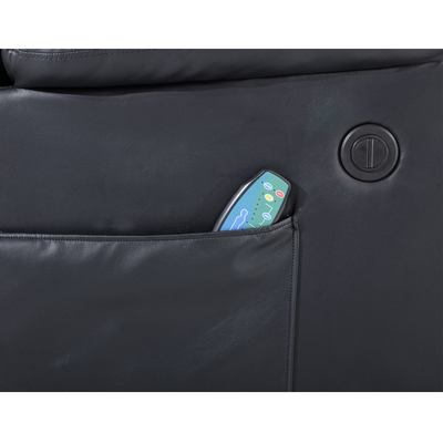 Silla reclinable Power Lift con función de masaje ajustable y sistema de calefacción, Leatherette negro falso