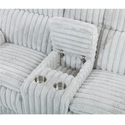 Conjunto de sillones reclinables y caja de almacenamiento, de tela gris de corduroy