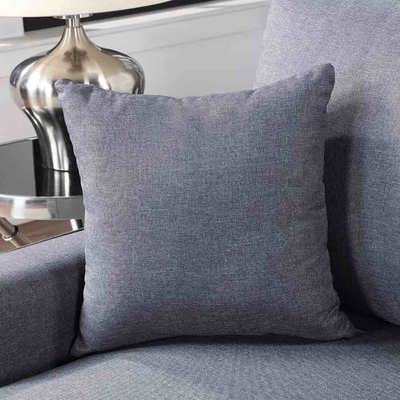 Sofá seccional en forma de L con silla reversible y 2 almohadas, lino gris oscuro