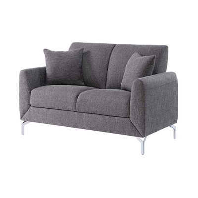 Sofá de 3 piezas con almohadas, lino gris