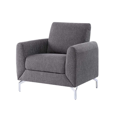 Sofá de 3 piezas con almohadas, lino gris