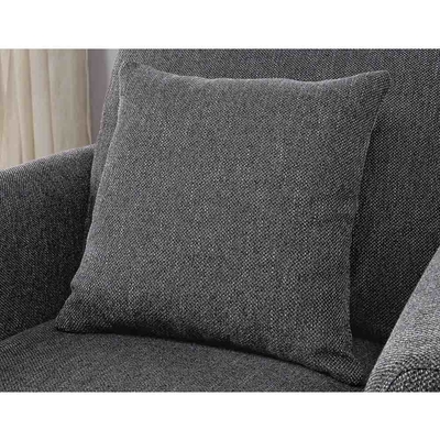 Sofá de 3 piezas con almohadas, lino gris