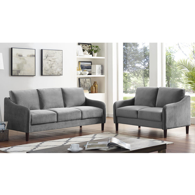 Conjunto de sofá de 3 piezas, de tela gris