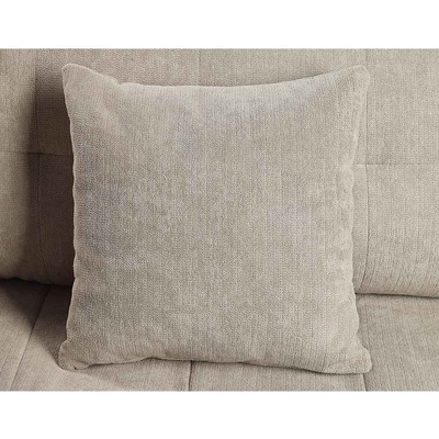 Sofá de 3 piezas con almohadas, gris claro con chenille