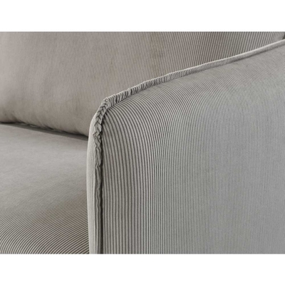 Sofá de 2 piezas con almohadas, corduroy gris cálido