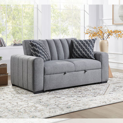 Cama de sofá convertible de tamaño completo, cama confortable con respaldo ajustable, cama de sofá Futon, tela gris