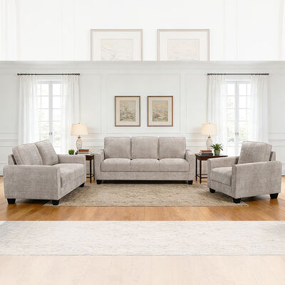 Conjunto de sofá de 3 piezas, tejido Taupe