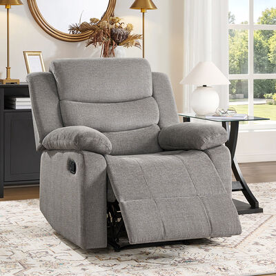 Silla reclinable, de tejido gris